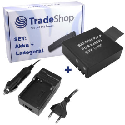 Hochleistungs AKKU 900mAh + LADEGERÄT für Sjcam M10 SJ4000 SJ5000 SJ6000
