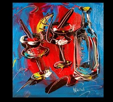 WINE ART  IMPRESSIONIST LARGE ORIGINAL OIL  PAINTING  32GmdfbEwdFg