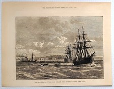 The Illustrated London News 1877 print BLOCKADE OF WYDHAM MAIL STEAMERS
