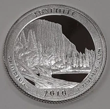 2010-S Yosemite ATB/National Parks 90% Silver Proof Quarter - See Photos