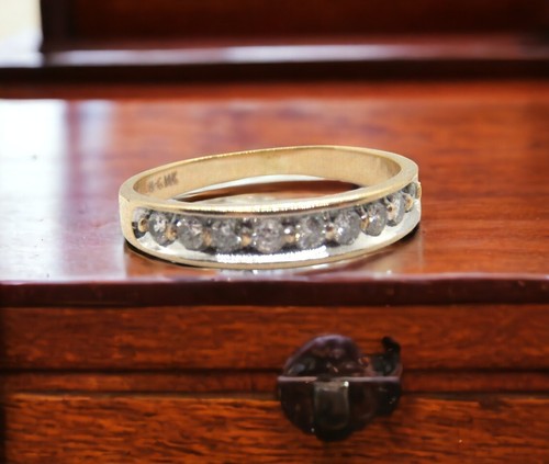 14k Solid Gold Diamond Wedding Band Ring Size 6.75 SAVE 1700 #R1207