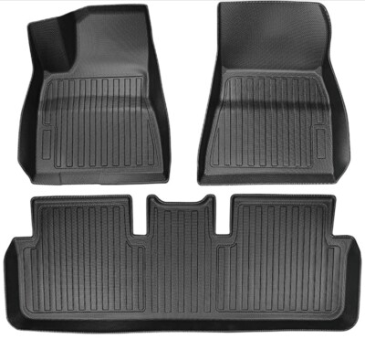 TOPlight Floor Mats Tesla Model 3 All Weather Waterproof Heavy Duty 3D Set of 3