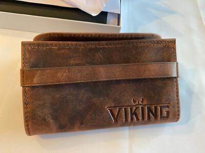 viking tobacco pouch Viking Leather Large Flap Tobacco Pouch Pipe - Brown - New