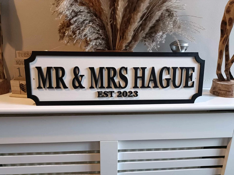 70cm long |Mr & Mrs |Mr and Mr |Mrs and Mrs Surname with Est date | Wedding gift - Image 3 of 4