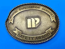 Norpac Oil Gas Fuel Exploration Services Safety Award Speccast Usa Belt Buckle