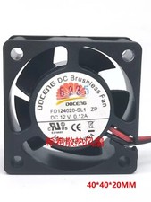 DOCENG FD124020-SL1 ZP DC12V 0.12A 4CM 2-Wire Axial Mute Cooling Fan