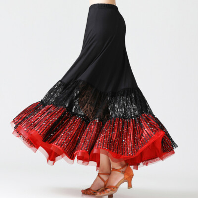 Latin Tango Standard Modern Dance Maxi Skirts Performance Waltz Rhythm Practice