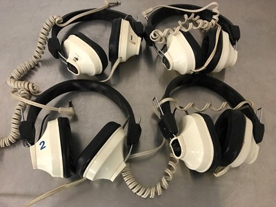 Lot Of 4 Vintage Mpc Educational Systems Mx 300 Headphones 600 Ohm Ebay