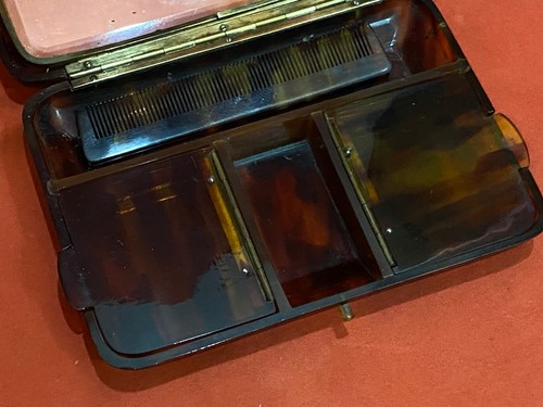 RARA BORSA 19 C. DONNA BAKELITE MINAUDIERE ART DECO 1930 FINTA TARTARUGA - Foto 3 di 7