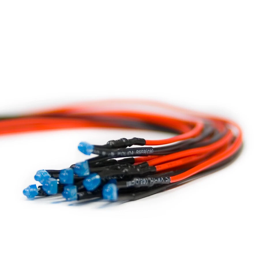 20 Stück Verkabelte Dioden LED pre Wired Blau Diffus Gefärbt 6V 1.8mm - Bild 2 von 4