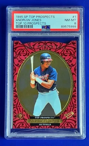 Andruw Jones RC 1995 SP Top Prospects #1 Gold DIE-CUT Rookie HOF 2025 PSA 8 MINT