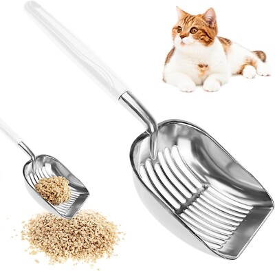 Katzenstreu Schaufel Neu Groß Metall Größe Tablett Haustier Zubehör Rutschfester Griff 1 Stück