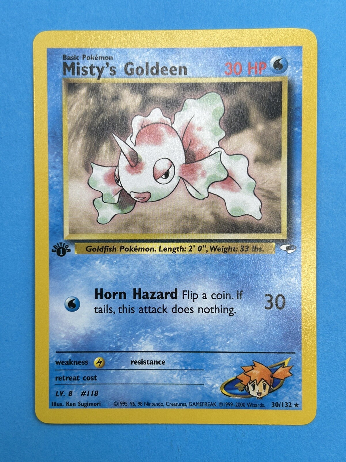 MISTY’S GOLDEEN Pokemon Card - WOTC - 1st Edition - Gym Heroes - 30/132 - NM