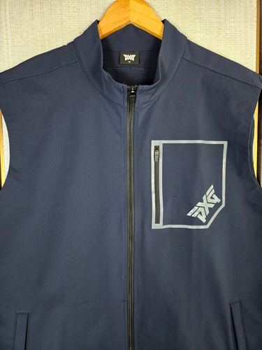PXG Mens Size 2XL Canvassed Nylon Full Zip Vest Navy Blue Golf Sleeveless XXL - Picture 13 of 15