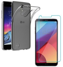 PROTECTOR PANTALLA CRISTAL TEMPLADO PARA LG K8 2017 + FUNDA TPU SILICONA TRANSPARENTE