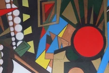 "Geometric Abstract Painting Modern Art | Colorful Acrylic on Canvas | 20"x24"