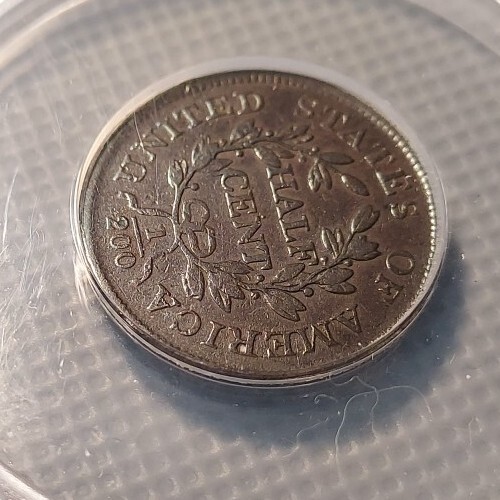 1805 1/2c C-1 Medium 5 No Stems Draped Bust Half Cent ANACS VG10 No Problems - Picture 11 of 14