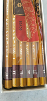 Vintage Koh-I-Noor Hardtmuth Pencils, 1 dozen, 1500-I/H, New