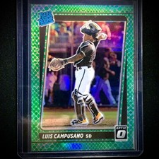 2021 Donruss Optic Luis Campusano RC Rated Rookie Choice Green Dragon /88 SP