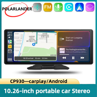 10.26 inch Portable Car Stereo Wireless Carplay Android auto Mirror Link GPS BT