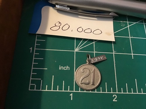 Vintage Birthday 21 Plus Wells  Sterling Silver Charm