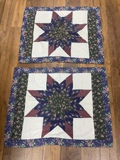 2 Pillowcases Quilted Star Patchwork Shams Standard Cottagecore