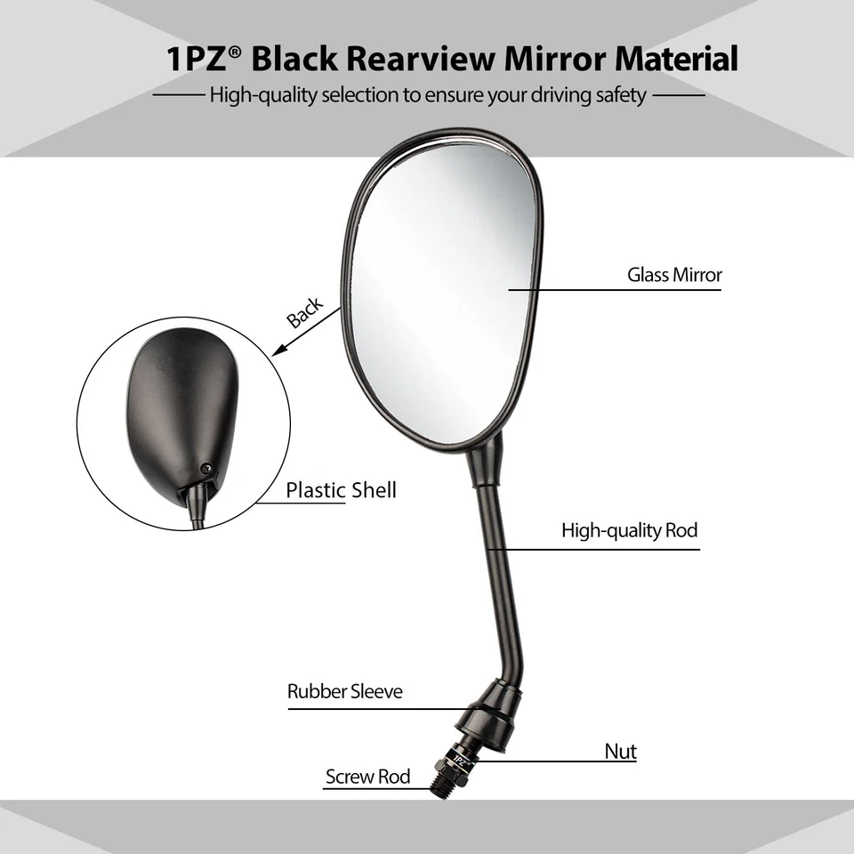 2x Espejos retrovisores laterales para moto Yamaha V Star 650 1100 1300 XV 1998-2017 Foto 4 de 4