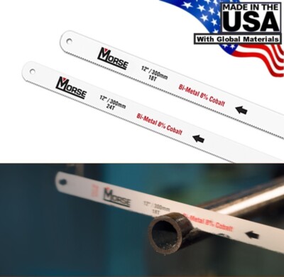 Morse Bi-Metal Hack Saw Blade 12'' X 1/2'' 18T, 24T Made in USA