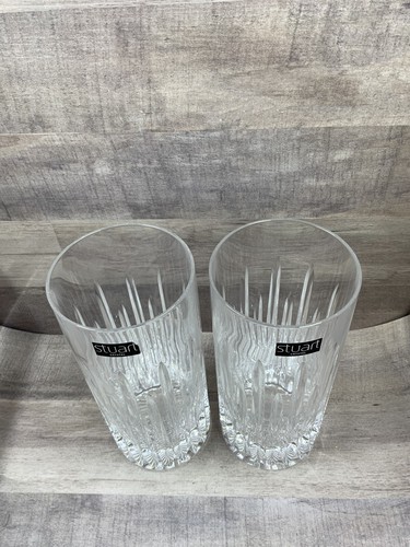 Set of 2 STUART Crystal Monaco 18oz. Highbal Crystal Glasses Made In England New - Picture 5 of 17