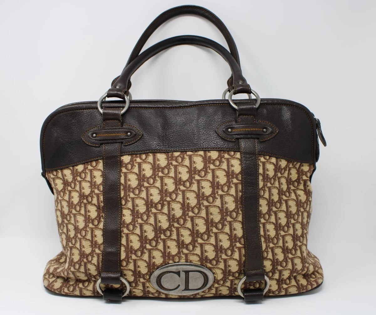 Sac fourre tout poignée voyageur marron CD logo oblique trotter (LP9018341)
