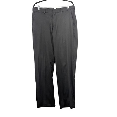 Louis Raphael Mens Slim Fit Dress Pants Black Flat Front Trousers 34x30