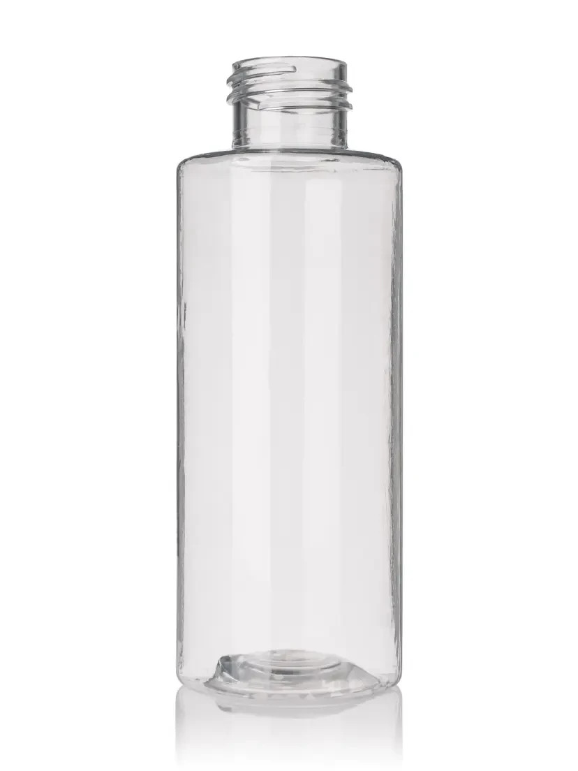 4 oz (120 ml) Clear Plastic Cylinder Round Bottles w/Caps (6-12-25-50 count)