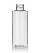 4 oz 120 ml Clear Plastic Cylinder Round Bottles w/Caps 6-12-25-50 count
