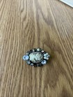 Faux Gold Tone Cameo, Pearl, & Rhinestone Brooch 1 3/4” — photo 3