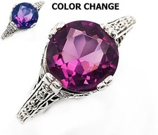 2CT Natural Alexandrite 925 Sterling Silver Edwardian Style Ring Sz 6,7,8,9 RE1