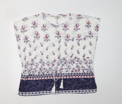 Basic-Bluse Damen UK Größe L Papaya Weiß