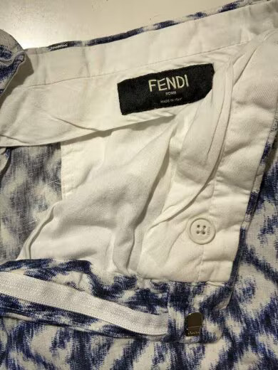 FENDI/Shorts/Size 48/Linen/Blue/All-over Pattern/FB0821 AN0K thumbnail 3
