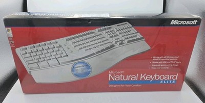 Microsoft Natural Keyboard Elite NEW SEALED NOS Ergonomic USB PS/2 Vintage White