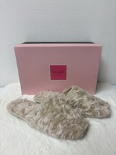 Kate Spade New York Dove Cream Faux Fur Slippers Slides Women's Size 11B NEW
