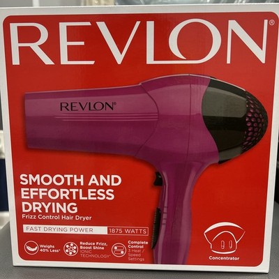 REVLON ESSENTIALS LIGHTWEIGHT IONIC HAIR DRYER W/ CONCENTRATOR 1875 WATTS, PINK