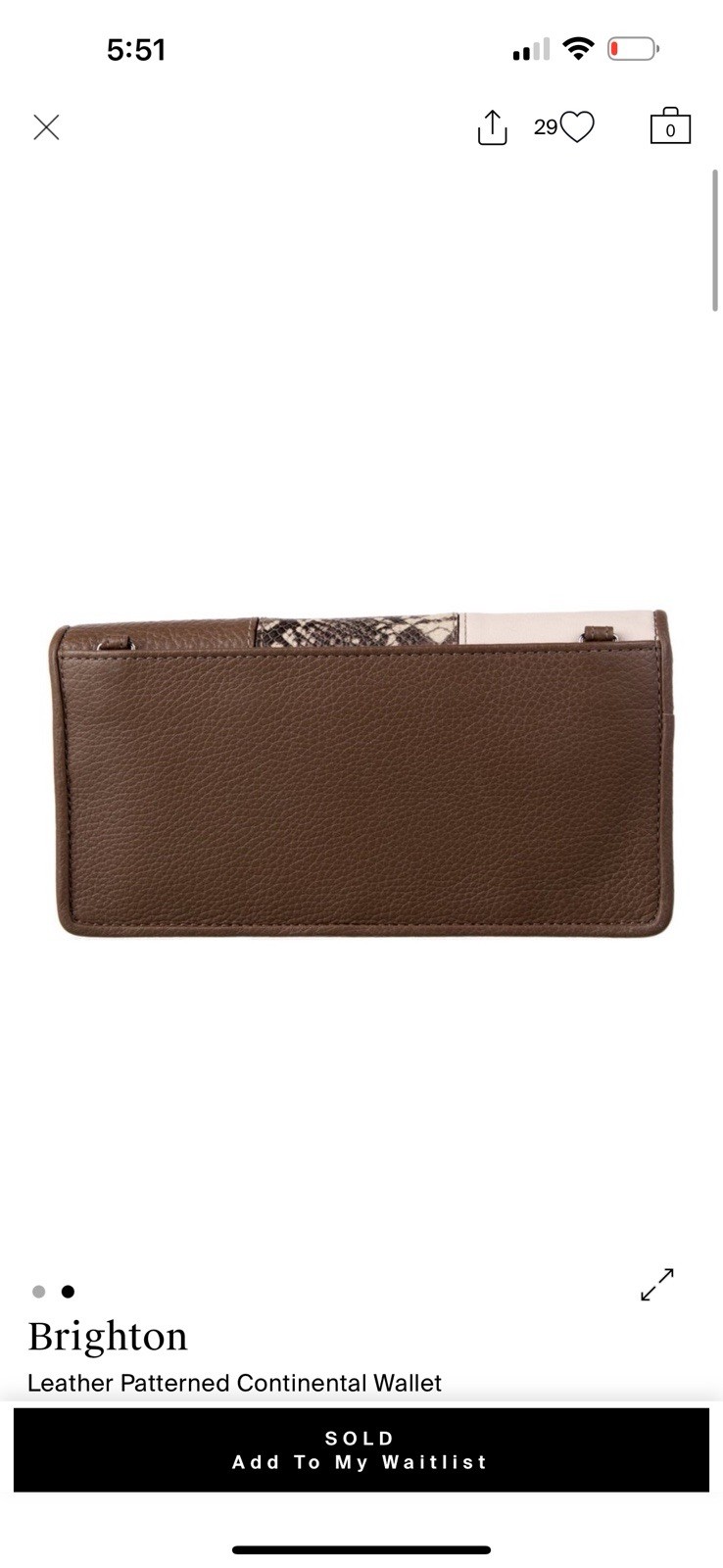 BrightonLeather Patterned Continental Wallet - image 2