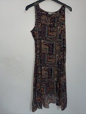 FAT FACE Womens Sleeveless Maxi Dress UK 16 (44) Multicoloured Geometric