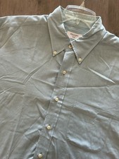 Vtg Brooks Brothers 346 Cotton Light Blue Button Down Pocket Size 16.5- 34/35