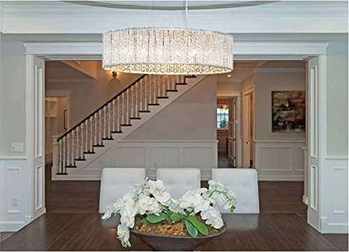 Spiral Curled Metal Tubing Ceiling Light with K9 Crystal, 7-Light, Chrome - Picture 2 of 3