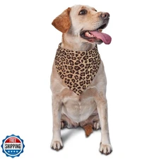 Leopard Print Dog Bandana,Soft Comfortable Pet Triangle Bibs Scarf for Puppy 