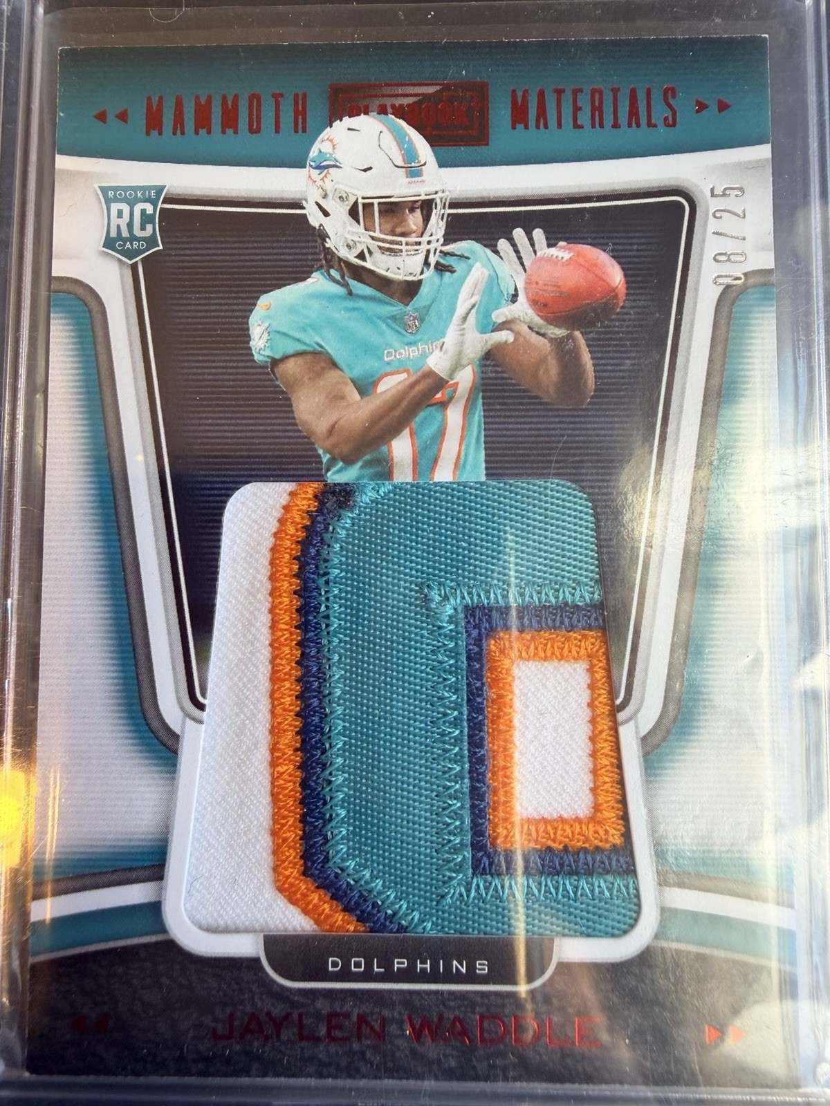 Jaylen Waddle Panini Playbook Mammoth Materials #MAMJWA Red