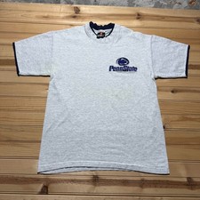 Vintage 90s Penn State Nittany Lions NCAA Embroidered Ringer T-Shirt - Large