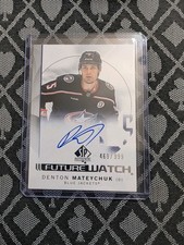 2024-25 Sp Authentic Denton Mateychuk Future Watch Auto /999 Blue Jackets