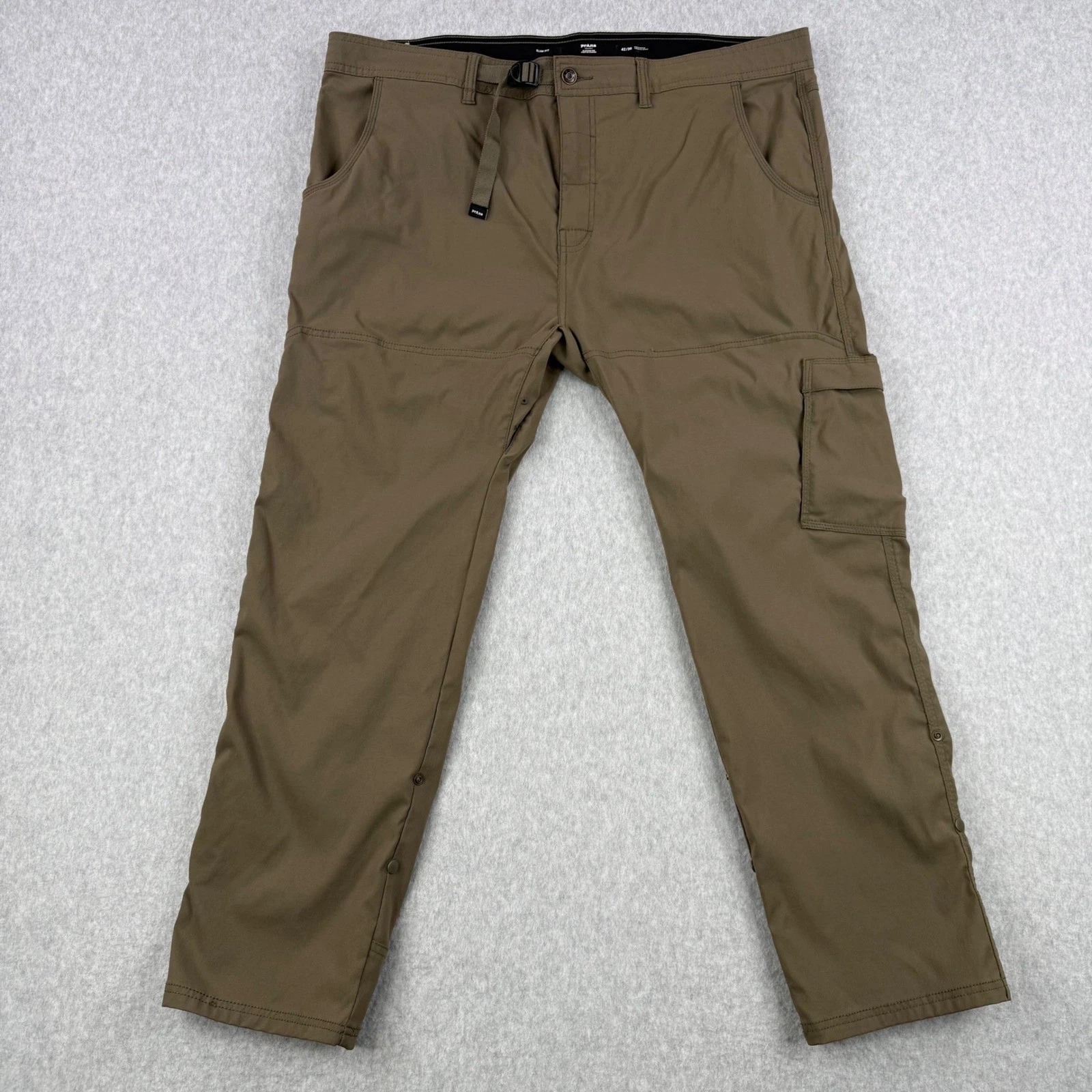 Prana Pants Mens 42x30 Brown Zion Belted Slim Fit Stretch Hiking Cargo Outdoor