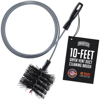   10-Feet Dryer Vent Duct Cleaning Brush   Black